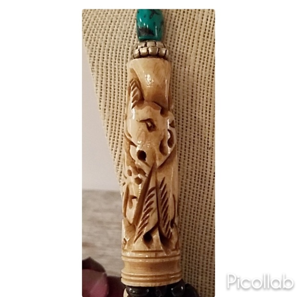 Elephant Horn Beaded Necklace - Picture 2 of 3